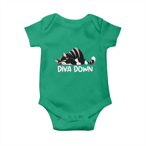 Diva Down Baby Onesie Funny Sarcastic Cat Meme TS14 Irish Green Print Your Wear