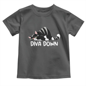 Diva Down Toddler T Shirt Funny Sarcastic Cat Meme TS14 Dark Heather Print Your Wear