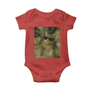 Funny Smoking Cat Selfie Meme Baby Onesie Gen Z Joke TS14 Red Print Your Wear
