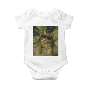 Funny Smoking Cat Selfie Meme Baby Onesie Gen Z Joke TS14 White Print Your Wear