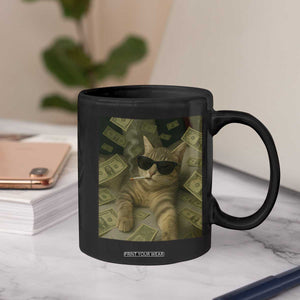 Funny Smoking Cat Selfie Meme Coffee Mug Gen Z Joke TS14 Print Your Wear