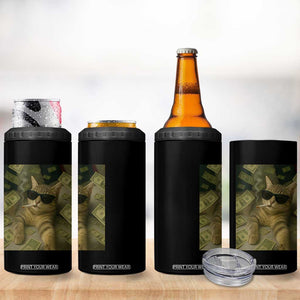 Funny Smoking Cat Selfie Meme 4 in 1 Can Cooler Tumbler Gen Z Joke TS14 Print Your Wear