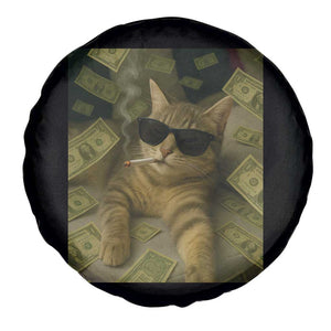 Funny Smoking Cat Selfie Meme Spare Tire Cover Gen Z Joke TS14 Print Your Wear