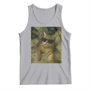 Funny Smoking Cat Selfie Meme Tank Top Gen Z Joke TS14 Athletic Heather Print Your Wear