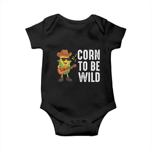 Corn To Be Wild Baby Onesie Funny Cowboy Cornboy - Print Your Wear