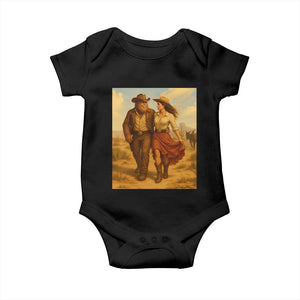 Cowboy Bigfoot Baby Onesie Funny Sasquatch Dancing Cowgirl Western Country TS14 Black Print Your Wear