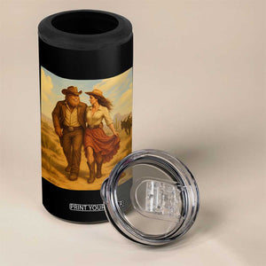 Cowboy Bigfoot 4 in 1 Can Cooler Tumbler Funny Sasquatch Dancing Cowgirl Western Country TS14 Print Your Wear