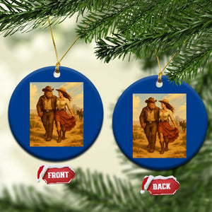 Cowboy Bigfoot Ceramic Ornament Funny Sasquatch Dancing Cowgirl Western Country TS14 1pc Blue Print Your Wear