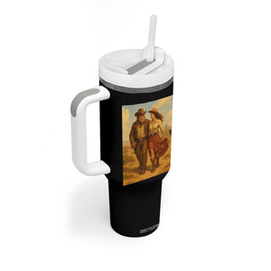 Cowboy Bigfoot Tumbler With Handle Funny Sasquatch Dancing Cowgirl Western Country TS14 Print Your Wear