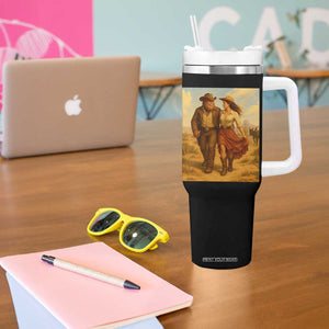 Cowboy Bigfoot Tumbler With Handle Funny Sasquatch Dancing Cowgirl Western Country TS14 Print Your Wear