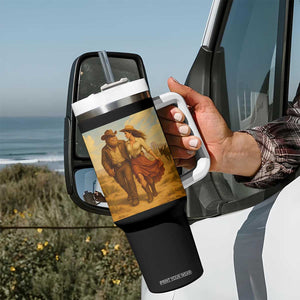 Cowboy Bigfoot Tumbler With Handle Funny Sasquatch Dancing Cowgirl Western Country TS14 Print Your Wear