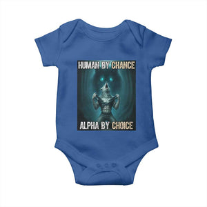 Funny Alpha Wolf Meme Baby Onesie Human By Chance Alpha By Choice - Print Your Wear