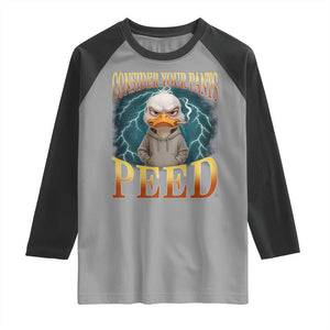 Funny Smoking Goose Meme Raglan Shirt Consider Your Pants Peed TS14 Sport Gray Black Print Your Wear