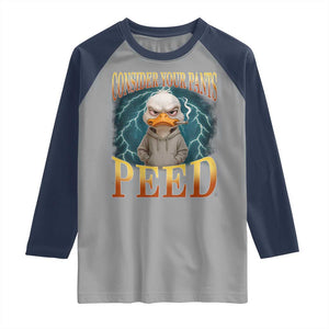 Funny Smoking Goose Meme Raglan Shirt Consider Your Pants Peed TS14 Sport Gray Navy Print Your Wear
