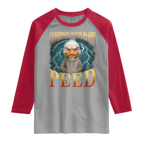 Funny Smoking Goose Meme Raglan Shirt Consider Your Pants Peed TS14 Sport Gray Red Print Your Wear