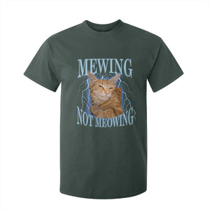 Mewing Not Meowing T Shirt For Kid Funny Cat Meme TS14 Dark Forest Green Print Your Wear