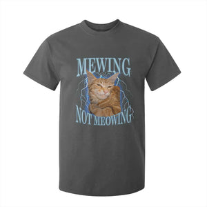 Mewing Not Meowing T Shirt For Kid Funny Cat Meme TS14 Dark Heather Print Your Wear