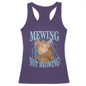Mewing Not Meowing Racerback Tank Top Funny Cat Meme TS14 Purple Print Your Wear
