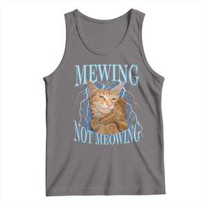 Mewing Not Meowing Tank Top Funny Cat Meme TS14 Deep Heather Print Your Wear