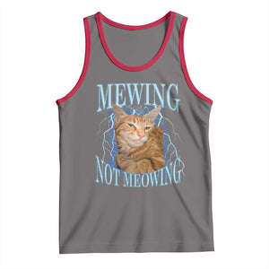 Mewing Not Meowing Tank Top Funny Cat Meme TS14 Deep Heather Red Print Your Wear
