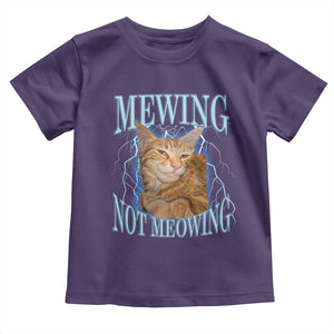 Mewing Not Meowing Toddler T Shirt Funny Cat Meme TS14 Purple Print Your Wear