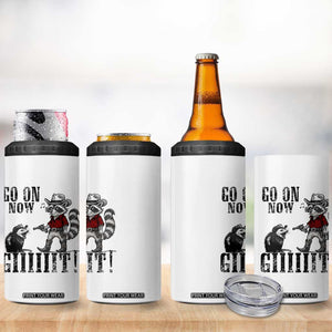 Funny Cowboy Raccoon Opossum 4 in 1 Can Cooler Tumbler Go On Now Git TS14 Print Your Wear
