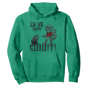 Funny Cowboy Raccoon Opossum Hoodie Go On Now Git TS14 Irish Green Print Your Wear