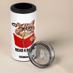 Funny Cat Reading 4 in 1 Can Cooler Tumbler Book Lover TS14 Print Your Wear
