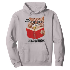 Funny Cat Reading Hoodie Book Lover TS14 Ice Gray Print Your Wear