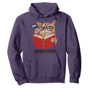 Funny Cat Reading Hoodie Book Lover TS14 Purple Print Your Wear