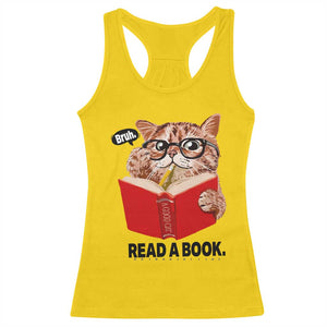 Funny Cat Reading Racerback Tank Top Book Lover TS14 Daisy Print Your Wear