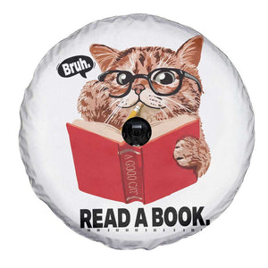 Funny Cat Reading Spare Tire Cover Book Lover TS14 Print Your Wear