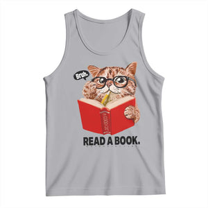 Funny Cat Reading Tank Top Book Lover TS14 Athletic Heather Print Your Wear