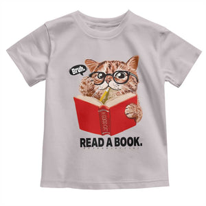 Funny Cat Reading Toddler T Shirt Book Lover TS14 Ice Gray Print Your Wear