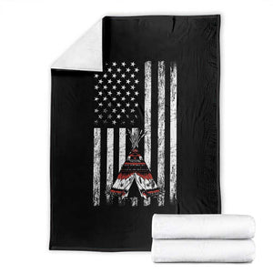 Teepee Pocket Native American Throw Blanket American Flag Native Feather Pride Month Indigenous