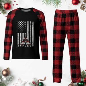 Teepee Pocket Native American Plaid Pajama Set American Flag Native Feather Pride Month Indigenous