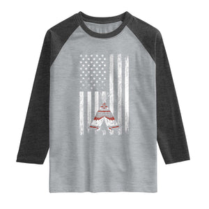 Teepee Pocket Native American Raglan Shirt American Flag Native Feather Pride Month Indigenous