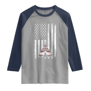Teepee Pocket Native American Raglan Shirt American Flag Native Feather Pride Month Indigenous