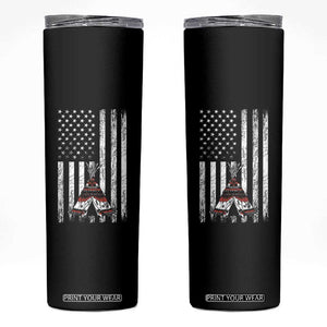 Teepee Pocket Native American Skinny Tumbler American Flag Native Feather Pride Month Indigenous