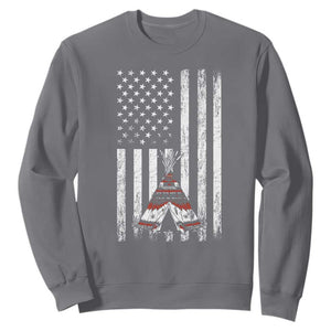 Teepee Pocket Native American Sweatshirt American Flag Native Feather Pride Month Indigenous