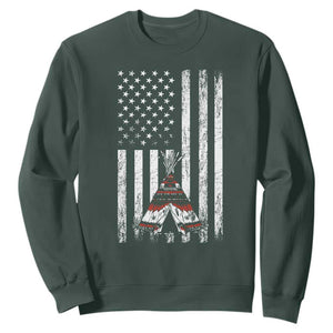 Teepee Pocket Native American Sweatshirt American Flag Native Feather Pride Month Indigenous
