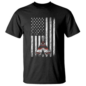 Teepee Pocket Native American T Shirt American Flag Native Feather Pride Month Indigenous