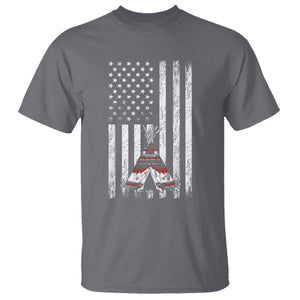 Teepee Pocket Native American T Shirt American Flag Native Feather Pride Month Indigenous