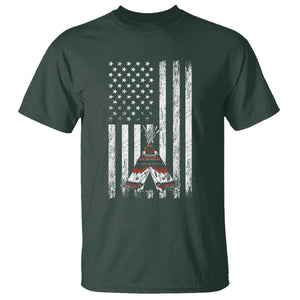 Teepee Pocket Native American T Shirt American Flag Native Feather Pride Month Indigenous