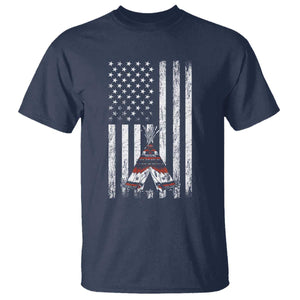 Teepee Pocket Native American T Shirt American Flag Native Feather Pride Month Indigenous