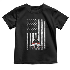Teepee Pocket Native American Toddler T Shirt American Flag Native Feather Pride Month Indigenous