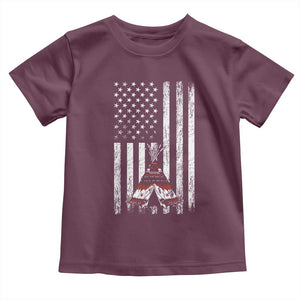 Teepee Pocket Native American Toddler T Shirt American Flag Native Feather Pride Month Indigenous