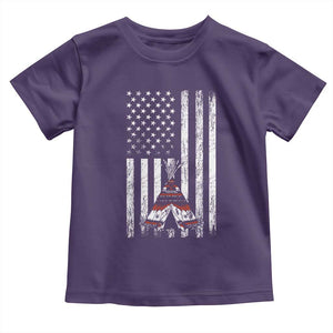 Teepee Pocket Native American Toddler T Shirt American Flag Native Feather Pride Month Indigenous