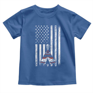 Teepee Pocket Native American Toddler T Shirt American Flag Native Feather Pride Month Indigenous