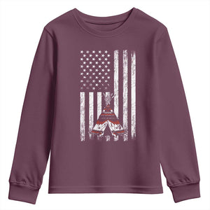 Teepee Pocket Native American Youth Sweatshirt American Flag Native Feather Pride Month Indigenous